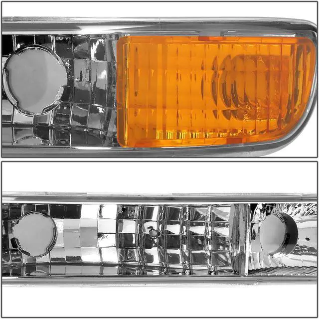 Alt view image 3 of 6 - DNA Motoring BL-SIE99-CH-AM-SG CHROME HOUSING CLEAR LENS AMBER CORNER BUMPER LIGHT FOR 99-06 GMC SIERRA/YUKON