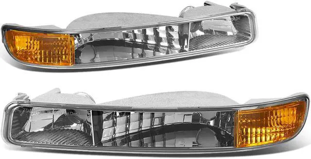 Main image of DNA Motoring BL-SIE99-CH-AM-SG CHROME HOUSING CLEAR LENS AMBER CORNER BUMPER LIGHT FOR 99-06 GMC SIERRA/YUKON