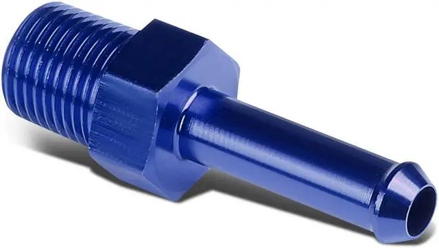 Alt view image 2 of 4 - DNA Motoring FT-1-9003-04-BL 1/8" NPT MALE STRAIGHT TO 1/4" HOSE PORT NIPPLE BLUE ALUMINUM FINISH ADAPTER