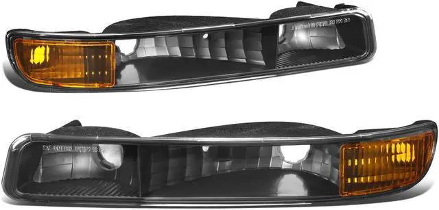 Main image of DNA Motoring BL-SIE99-BK-AM-SG BLACK HOUSING CLEAR LENS AMBER CORNER BUMPER LIGHT FOR 99-06 GMC SIERRA/YUKON