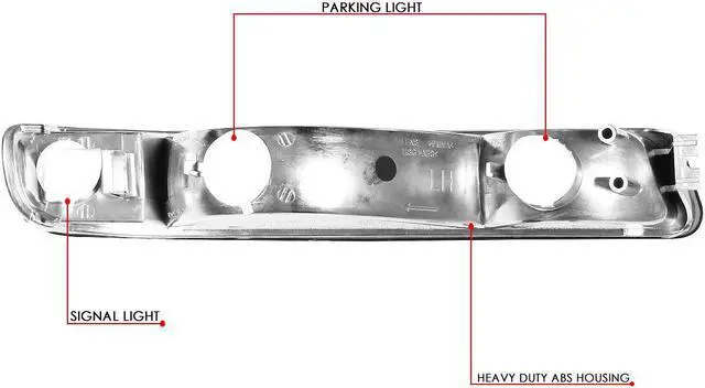 Alt view image 5 of 6 - DNA Motoring BL-SIE99-CH-AM-SG CHROME HOUSING CLEAR LENS AMBER CORNER BUMPER LIGHT FOR 99-06 GMC SIERRA/YUKON