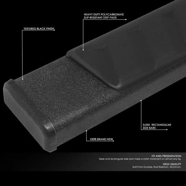 Alt view image 2 of 6 - For 2019 to 2021 Dodge Ram 1500 Extended/Quad Cab 5" Black Powdercoated Flat Side Step Nerf Bar Running Boards 20