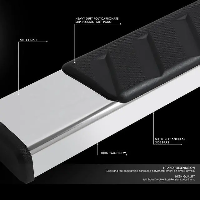 Alt view image 2 of 6 - DNA Motoring STEPB-ZTL-8170-SS For 2015 to 2020 Ford F-150 Extended Super Cab 5" Polished Flat Running Board Side Step Bars 16 17 18 19