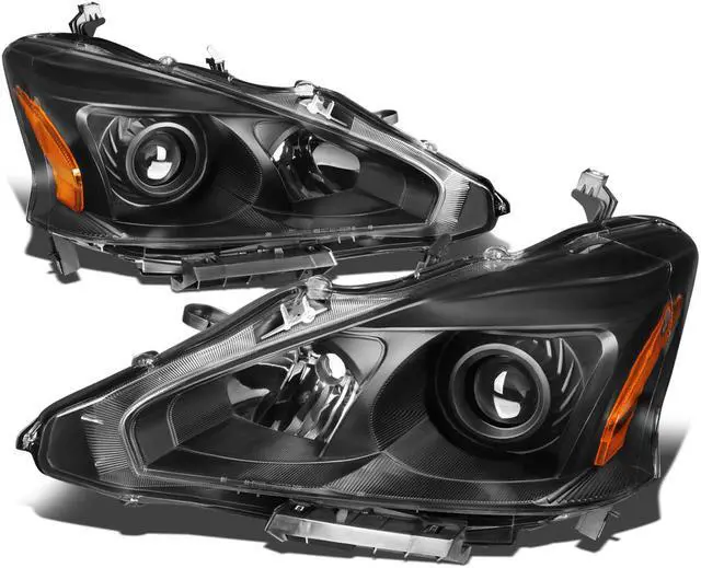Main image of DNA Motoring HL-OH-NA13-BK-AM For 2013 to 2015 Nissan Altima Pair Black Housing Amber Side Projector Headlight Headlamps 14 Left + Right