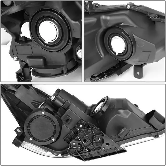 Alt view image 5 of 7 - DNA Motoring HL-OH-NA13-BK-AM For 2013 to 2015 Nissan Altima Pair Black Housing Amber Side Projector Headlight Headlamps 14 Left + Right