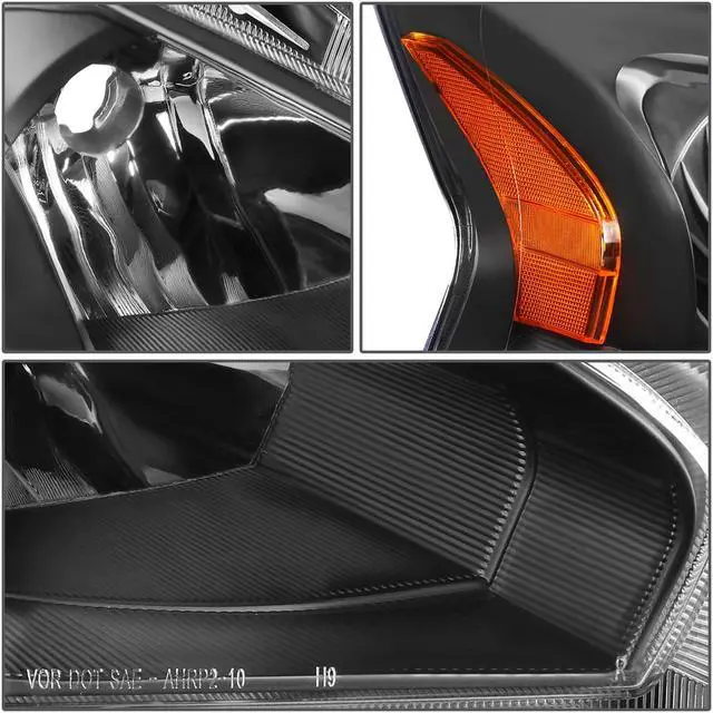 Alt view image 4 of 7 - DNA Motoring HL-OH-NA13-BK-AM For 2013 to 2015 Nissan Altima Pair Black Housing Amber Side Projector Headlight Headlamps 14 Left + Right