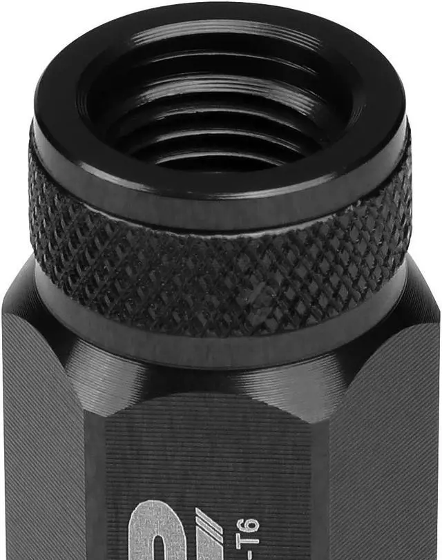 Alt view image 5 of 7 - J2 Engineering LN-T7-022-125-BK J2 Engineering 7075 -T6 Forged Aluminum M12 x 1.25 20Pcs 80mm Spiked Cap Lug Nut w/ Socket Adapter ( Black )