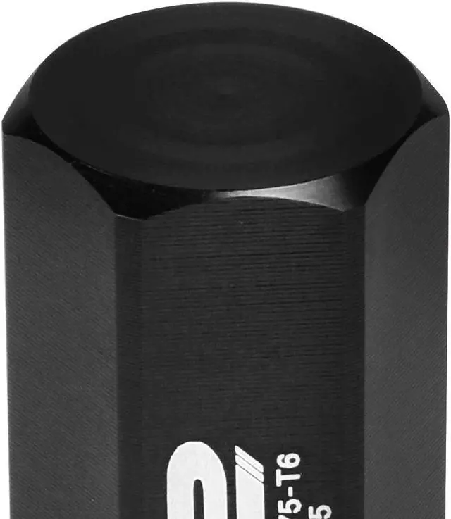 Alt view image 5 of 7 - J2 Engineering LN-T7-005-125-BK J2 Engineering 7075 -T6 Forged Aluminum M12 x 1.25 20Pcs 50mm Close -End Lug Nut w/ Socket Adapter ( Black )
