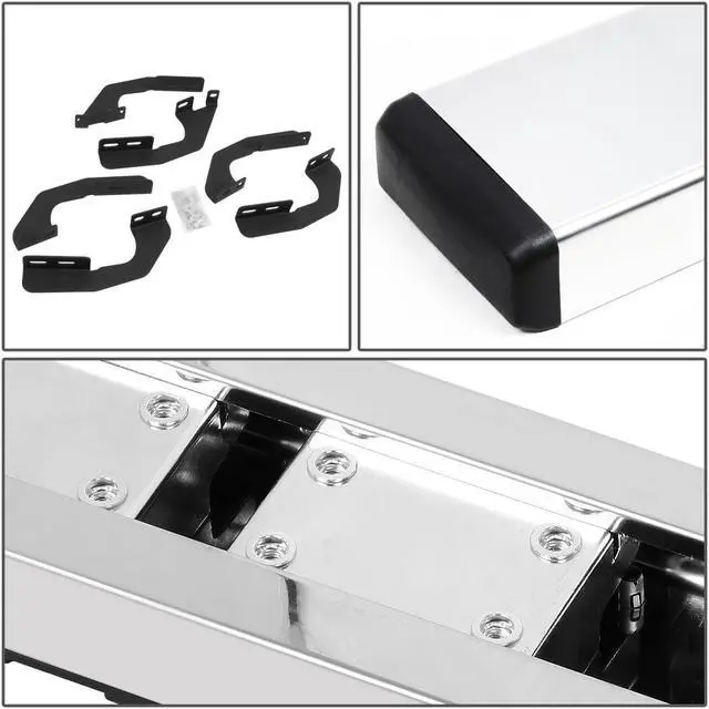 Alt view image 4 of 7 - For 2005 to 2021 Toyota Tacoma Double/Crew Cab Pair 5" Stainless Steel Flat Side Step Bar Running Boards 13 14 15 16 17 18 19 20