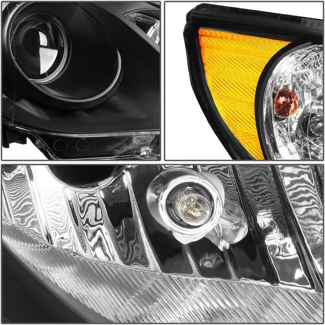 Alt view image 3 of 4 - DNA Motoring HL-OH-HSON11-BK-AM For 2011 to 2014 Sonata Pair Projector Headlight Black Housing Amber Corner Headlamps 12 13 Left + Right