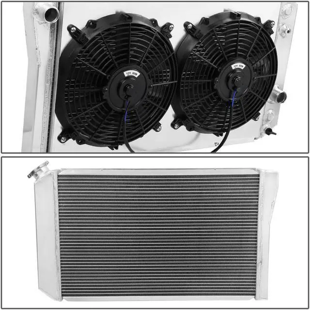 Alt view image 2 of 5 - DNA Motoring RA+FS-S10V882-3 For 84-90 Chevy Corvette 3-Row Dual-Core Aluminum Radiator + 12V Fan Shroud 85 86 87 88 89