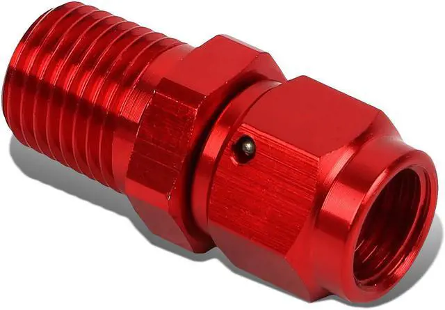 Alt view image 2 of 4 - DNA Motoring FT-1-9029-04-04-RD 4-AN Female Flare to 1/4" NPT Male Aluminum Reducer B-Nut Swivel Fitting (Red)
