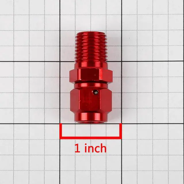Alt view image 4 of 4 - DNA Motoring FT-1-9029-04-04-RD 4-AN Female Flare to 1/4" NPT Male Aluminum Reducer B-Nut Swivel Fitting (Red)