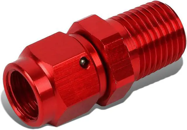 Main image of DNA Motoring FT-1-9029-04-04-RD 4-AN Female Flare to 1/4" NPT Male Aluminum Reducer B-Nut Swivel Fitting (Red)