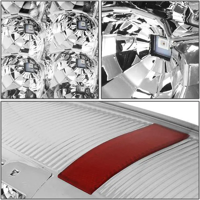 Alt view image 4 of 7 - DNA Motoring TL-GMCSIE07-LED-CH-CL For 2007 to 2014 GMC Sierra Pair Chrome Housing Clear Lens Full LED Tail Light Rear Brake Lamps