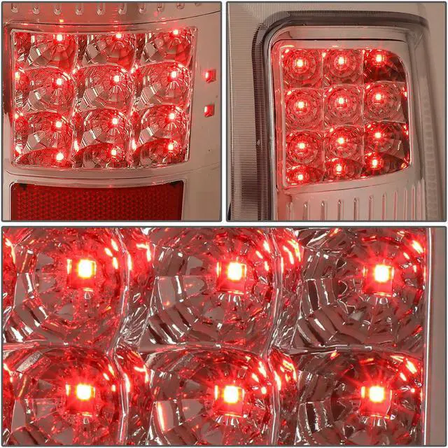 Alt view image 3 of 7 - DNA Motoring TL-GMCSIE07-LED-CH-CL For 2007 to 2014 GMC Sierra Pair Chrome Housing Clear Lens Full LED Tail Light Rear Brake Lamps