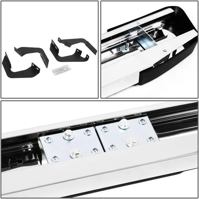 Alt view image 4 of 7 - For 2007 to 2017 Toyota Tundra 2-Door Standard Cab Pair of 6 Inches Stainless Flat Side Step Nerf Bar Running Boards 10 11 12 13