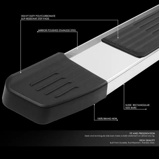 Alt view image 2 of 7 - For 2007 to 2017 Toyota Tundra 2-Door Standard Cab Pair of 6 Inches Stainless Flat Side Step Nerf Bar Running Boards 10 11 12 13