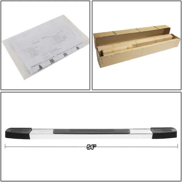Alt view image 5 of 7 - For 2007 to 2017 Toyota Tundra 2-Door Standard Cab Pair of 6 Inches Stainless Flat Side Step Nerf Bar Running Boards 10 11 12 13