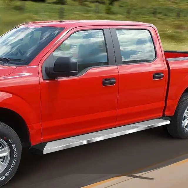 Alt view image 6 of 7 - DNA Motoring STEPB-ZTL-8203-SSBK For 2007 to 2019 Silverado Sierra Extended Cab Pair 6.25" Pleated Step Nerf Bar Running Boards 08 09 10 11 12 13 14 15 16 17 18