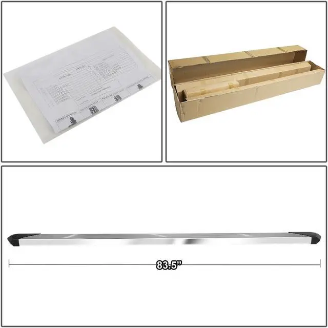 Alt view image 5 of 7 - DNA Motoring STEPB-ZTL-8203-SSBK For 2007 to 2019 Silverado Sierra Extended Cab Pair 6.25" Pleated Step Nerf Bar Running Boards 08 09 10 11 12 13 14 15 16 17 18