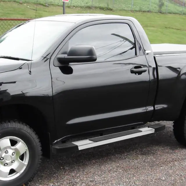Alt view image 6 of 7 - For 2007 to 2017 Toyota Tundra 2-Door Standard Cab Pair of 6 Inches Stainless Flat Side Step Nerf Bar Running Boards 10 11 12 13