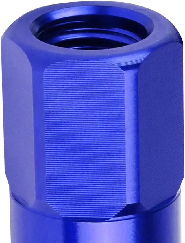 Alt view image 5 of 7 - J2 Engineering LN-T7-015-125-BL J2 Engineering 7075 -T6 Forged Aluminum M12 x 1.25 20Pcs 123mm Spiked Cap Lug Nut w/ Socket Adapter ( Blue )
