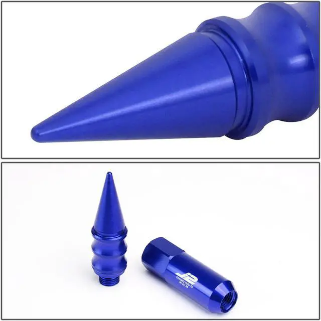 Alt view image 4 of 7 - J2 Engineering LN-T7-015-125-BL J2 Engineering 7075 -T6 Forged Aluminum M12 x 1.25 20Pcs 123mm Spiked Cap Lug Nut w/ Socket Adapter ( Blue )