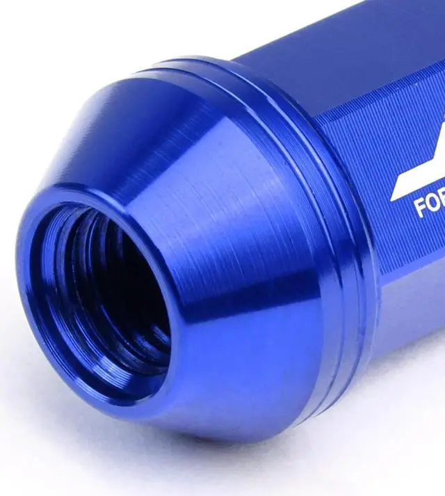 Alt view image 4 of 7 - J2 Engineering LN-T7-022-15-BL J2 Engineering 7075 -T6 Forged Aluminum M12X1.5 20Pcs 80mm Height Spiky Cap Lug Nut Set w/Adapter Key (Blue)