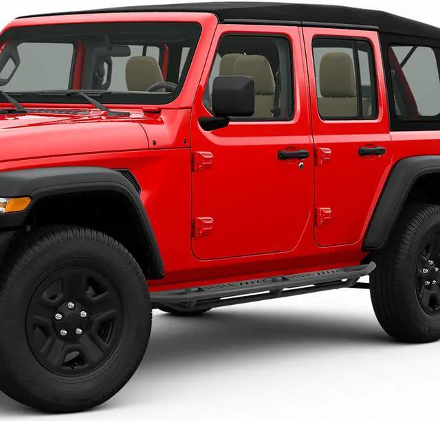 Alt view image 6 of 6 - For 2018 to 2021 Jeep Wrangler JL Unlimited 4-Door Pair of 6.75 Inches Armor Side Step Nerf Bar Running Boards 19 20