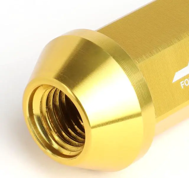 Alt view image 5 of 7 - J2 Engineering LN-T7-020-15-GD J2 Engineering 7075 -T6 Forged Aluminum M12 x 1.5 20Pcs 75mm Spiky Cap Lug Nut w/ Adapter Gold
