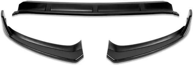 Alt view image 2 of 4 - DNA Motoring 2-PU-689 For 2015 to 2018 Mercedes-Benz W205 Sport C-Class Matte Black 3Pcs Front Bumper Lips Guard w/Vertical Stabilizers 16 17