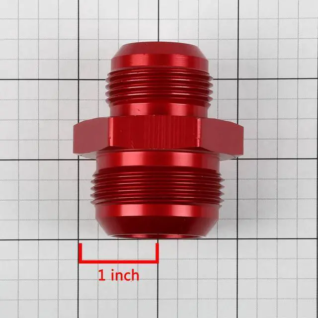 Alt view image 4 of 4 - DNA Motoring FT-1-9030-16-20-RD 16AN Male to 20-AN Flare Reducer Adapter Union Fitting Gas/Oil Hose/Line (Red)