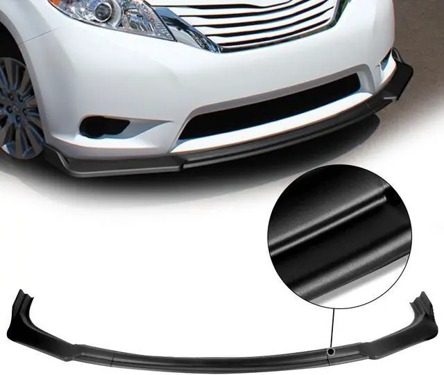 Main image of For 2011 to 2015 Toyota Sienna 3Pcs Matte Black Finish MP-Style Car Front Bumper Lip Guard Body Kit 12 13 14