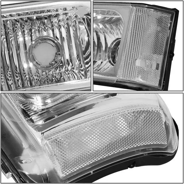 Alt view image 6 of 7 - DNA Motoring HL-3DJJ-CS03-CH-CL1 For 2003 to 2007 Chevy Avalanche Silverado Truck J-Halos LED DRL Headlight Signal Lamps Replacement Chrome/ Clear 04 05 06