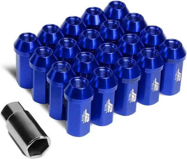 Main image of J2 Engineering LN-T7-005-15-BL J2 Engineering 7075 -T6 Forged Aluminum M12x1.5 20Pcs 50mm Height Close -End Lug Nut Set w/Adapter Key (Blue)