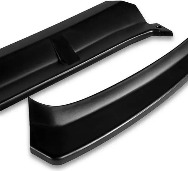 Alt view image 4 of 4 - DNA Motoring 2-PU-689 For 2015 to 2018 Mercedes-Benz W205 Sport C-Class Matte Black 3Pcs Front Bumper Lips Guard w/Vertical Stabilizers 16 17