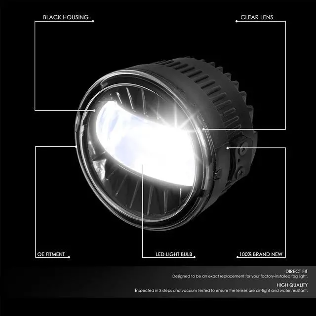 Alt view image 2 of 7 - DNA Motoring FL-ZTL-345-CH For 2005 to 2020 Acura Honda Ford Lincoln Infiniti Nissan Subaru Clear Lens OE Style LED Projector Fog Lights 06 07 08 09 10 11