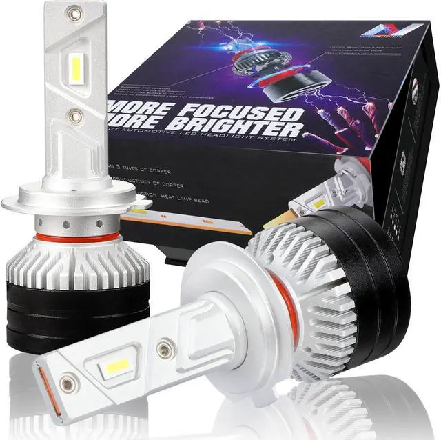Main image of NUVISION LIGHTING NVL-FOC-H7 NUVISION LIGHTING Pair H4 9003 LED Headlight Bulbs 12000LM 70W Bright LED High/Low Beam Conversion Kit w/ Cooling Fan