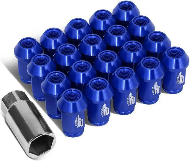 Main image of J2 Engineering LN-T7-023-15-BL J2 Engineering 7075 -T6 Forged Aluminum M12X1.5 20Pcs 40mm Height Open -End Lug Nut Sets w / Socket Adapter (Blue)