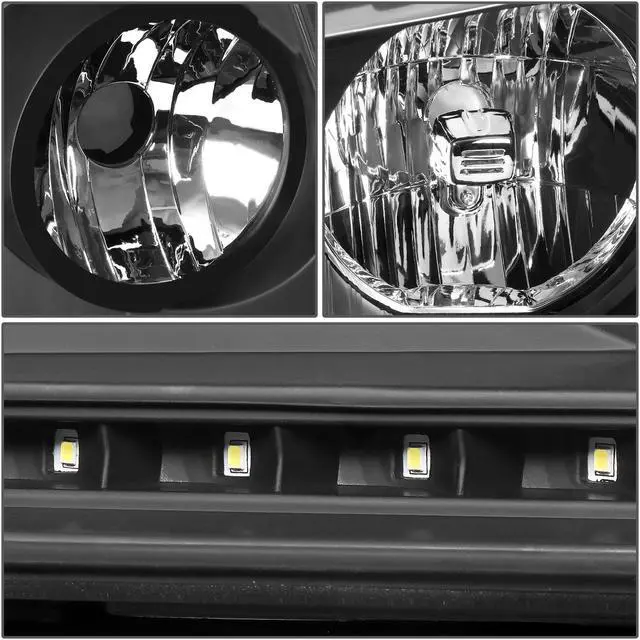 Alt view image 5 of 7 - DNA Motoring HL-LED-F15004-BK-CL1 For 2004 to 2008 Ford F-150 Lincoln Mark LT LED DRL Black Housing Clear Corner Halogen Headlight Replacement 05 06 07