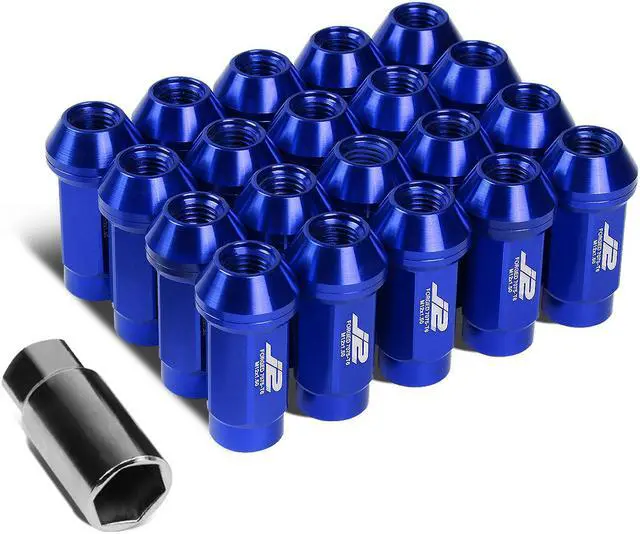 Main image of J2 Engineering LN-T7-018-15-BL J2 Engineering 7075 -T6 Forged Aluminum M12x1.5 20Pcs 50mm Height Close -End Lug Nut Kit w/Adapter Key (Blue)