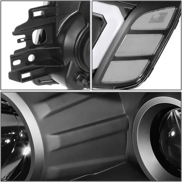 Alt view image 6 of 7 - DNA Motoring HL-HPL-NARN04-BK-CL1 For 2004 to 2015 Nissan Titan Armada 3D DRL Projector Headlights with LED Turn Signal Black/Clear 05 06 07 08 09 10 11 12 13 14