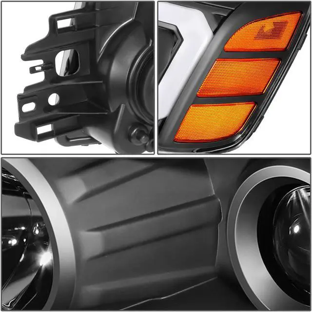 Alt view image 6 of 7 - DNA Motoring HL-HPL-NARN04-BK-AM For 2004 to 2015 Nissan Titan Armada 3D DRL Projector Headlights with LED Turn Signal Black/Amber 05 06 07 08 09 10 11 12 13 14