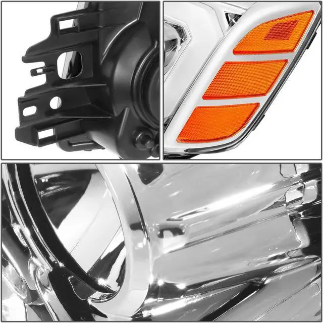 Alt view image 6 of 7 - DNA Motoring HL-HPL-NARN04-CH-AM For 2004 to 2015 Nissan Titan Armada 3D DRL Projector Headlights with LED Turn Signal Chrome/Amber 05 06 07 08 09 10 11 12 13 14