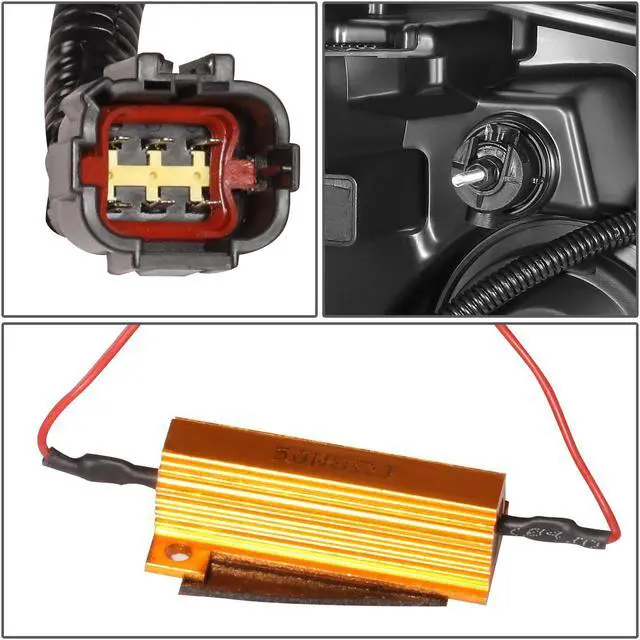 Alt view image 7 of 7 - DNA Motoring HL-HPL-NARN04-BK-CL1 For 2004 to 2015 Nissan Titan Armada 3D DRL Projector Headlights with LED Turn Signal Black/Clear 05 06 07 08 09 10 11 12 13 14