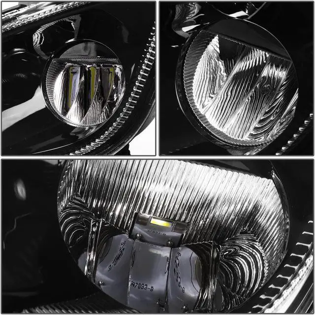 Alt view image 4 of 7 - DNA Motoring HL-HAY-007-BK For 2018 to 2021 Freightliner Cascadia High Power LED Black Housing Chrome Reflector Driving Fog Light Lamps Pair 19 20
