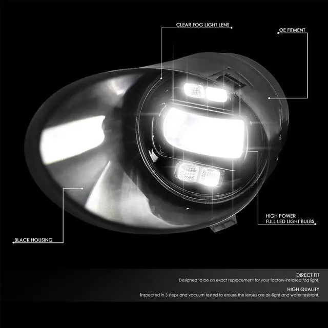 Alt view image 2 of 7 - For 2007 to 2014 Toyota Tundra Pair of Clear Lens Full LED Lighting Driving Fog Lights Lamps with Switch and Bezels 10 11 12 13