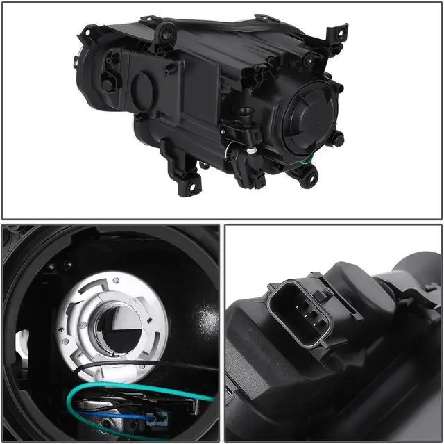 Alt view image 7 of 7 - For 2014 to 2018 Jeep Cherokee 4Pcs Factory Style Halogen Projector Headlights and LED DRL Signal Lamps Black/Amber 15 16 17