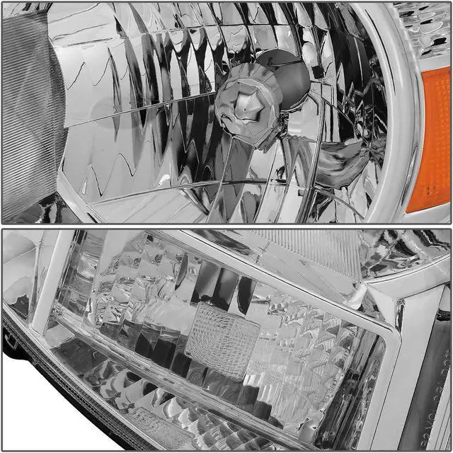 Alt view image 3 of 4 - DNA Motoring HL-OH-TTAC05-CH-AM For 2005 to 2011 Toyota Tacoma Chrome Housing Amber Corner Headlight Headlamps 06 07 08 09 10 Left + Right